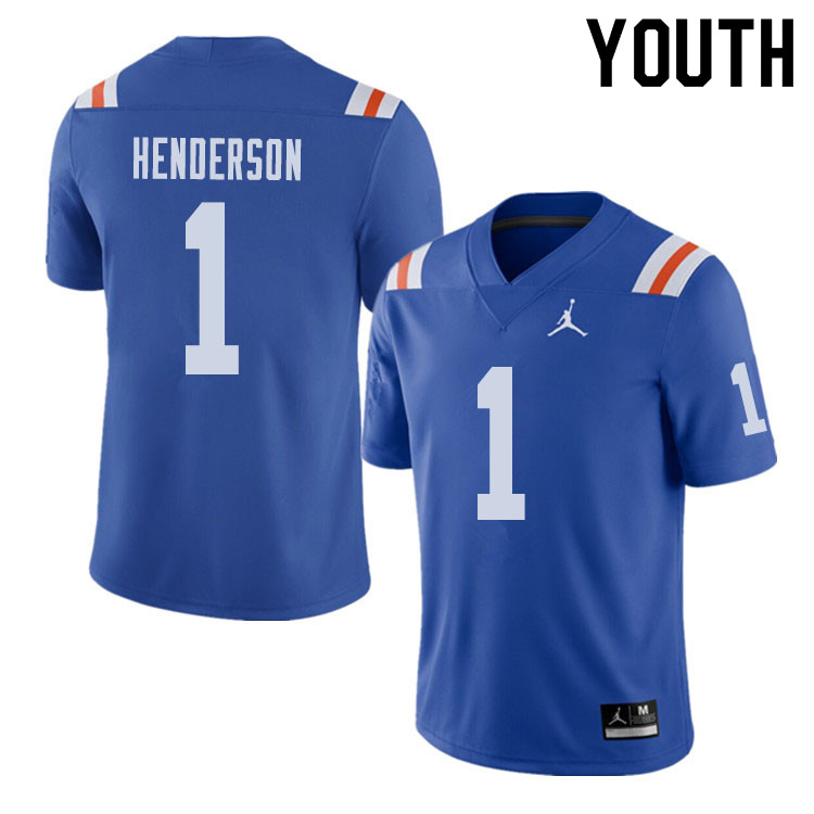 Jordan Brand Youth #1 CJ Henderson Florida Gators Throwback Alternate College Football Jerseys Sale-